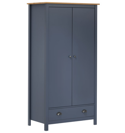 Klædeskab med 2 låger Hill 89x50x170 cm massivt fyrretræ