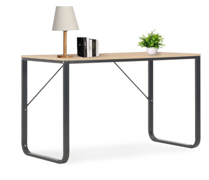 Computerbord 120x60x73 cm sort og egetræsfarve