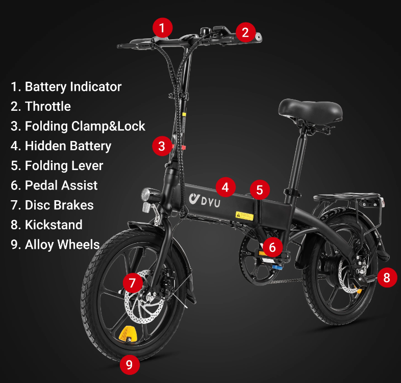 DYU A1F 16" Foldbar Elcykel