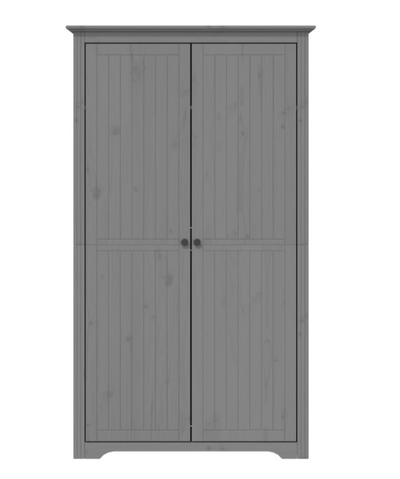 Klædeskab BODO 99x53,5x173 cm massivt fyrretræ grå