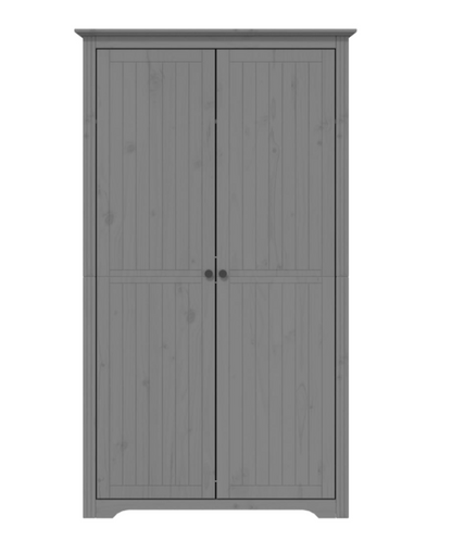 Klædeskab BODO 99x53,5x173 cm massivt fyrretræ grå