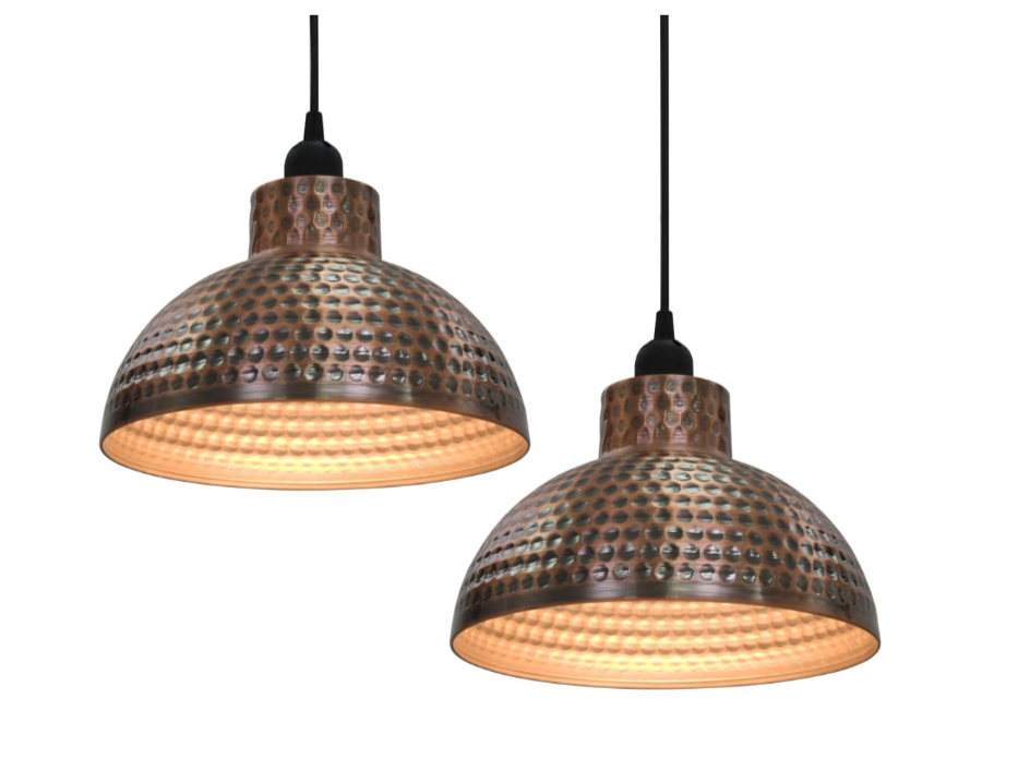 Loftlamper halvkugle 2 stk. kobberfarvet