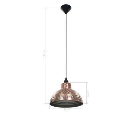 Loftlamper halvkugle 2 stk. kobberfarvet