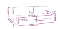 2 Pers. Sofa m. Kop holdere