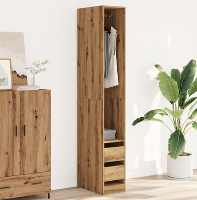 Artisian Oak gardarobe 30x50x200 m. skuffer