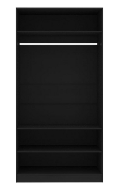 Klædeskab 100x50x200 cm konstrueret træ sort