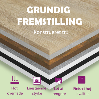 Klædeskab 100x50x200 cm konstrueret træ sort
