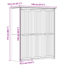 BODO 146x53,5x173 cm massivt fyrretræ