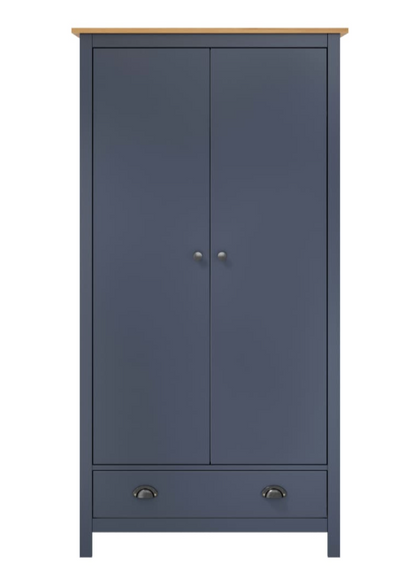 Klædeskab med 2 låger Hill 89x50x170 cm massivt fyrretræ