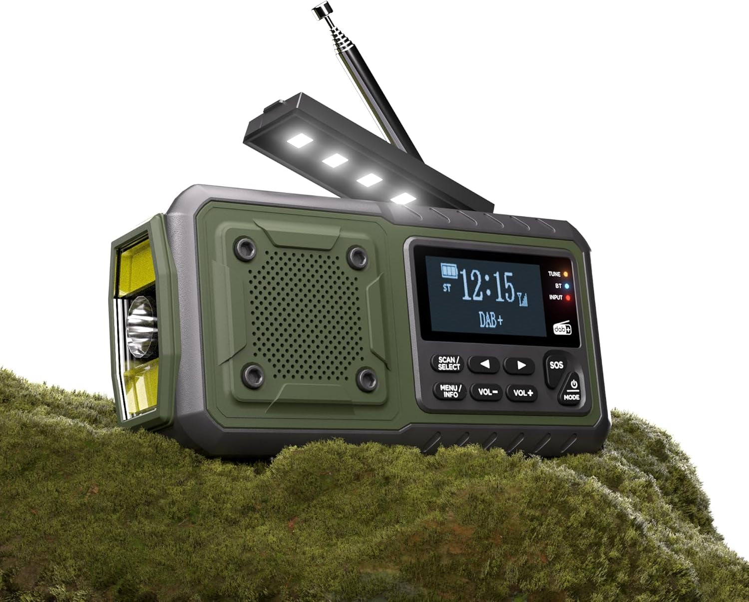 Nødradio med håndsving & 5000 mAh batteri