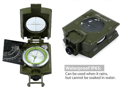Proster Militär Marschkompass Professioneller Taschenkompass Peilkompass Kompass Compass Mit Klinometer Tragschlaufe Tasche Für Jagd Wandern Und Aktivitäten Im Freien