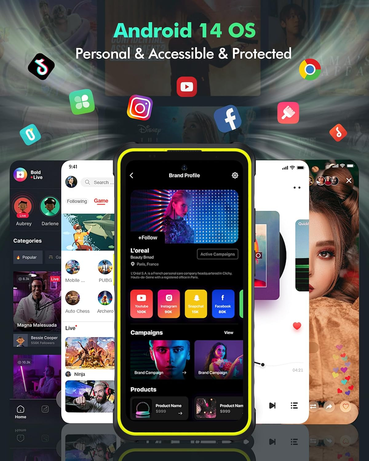 Ulefone Armor X31 Pro 5G Outdoor Smartphone 2025, 16GB+256GB/SD-2TB Android 14 Mit Blendende Taschenlampe 64MP + 25MP Kamera 6,56” 120Hz 6050Mah Handy 3-Slots/Gps/Face Id/Fingerprint/Otg/Nfc Schwarz