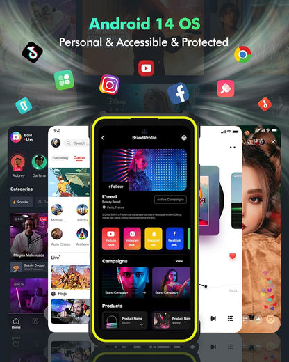 Ulefone Armor X31 Pro 5G Outdoor Smartphone 2025, 16GB+256GB/SD-2TB Android 14 Mit Blendende Taschenlampe 64MP + 25MP Kamera 6,56” 120Hz 6050Mah Handy 3-Slots/Gps/Face Id/Fingerprint/Otg/Nfc Schwarz