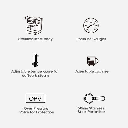 HiBREW H10A Semi-Automatisk Espressomaskine