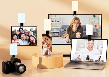 Realplus Selfie-lys, 80 LED-videolys med klip